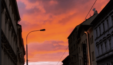 Prague streets around Sunset