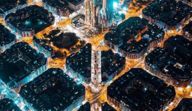 Night View of Barcelona, Spain