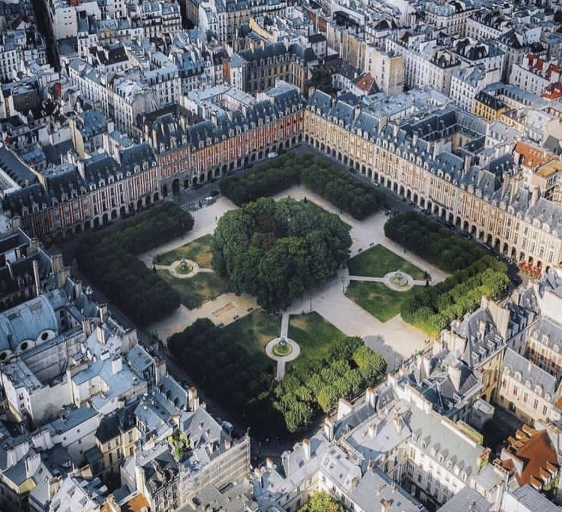 Place des Vosges in Paris, France.