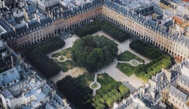 Place des Vosges in Paris, France.