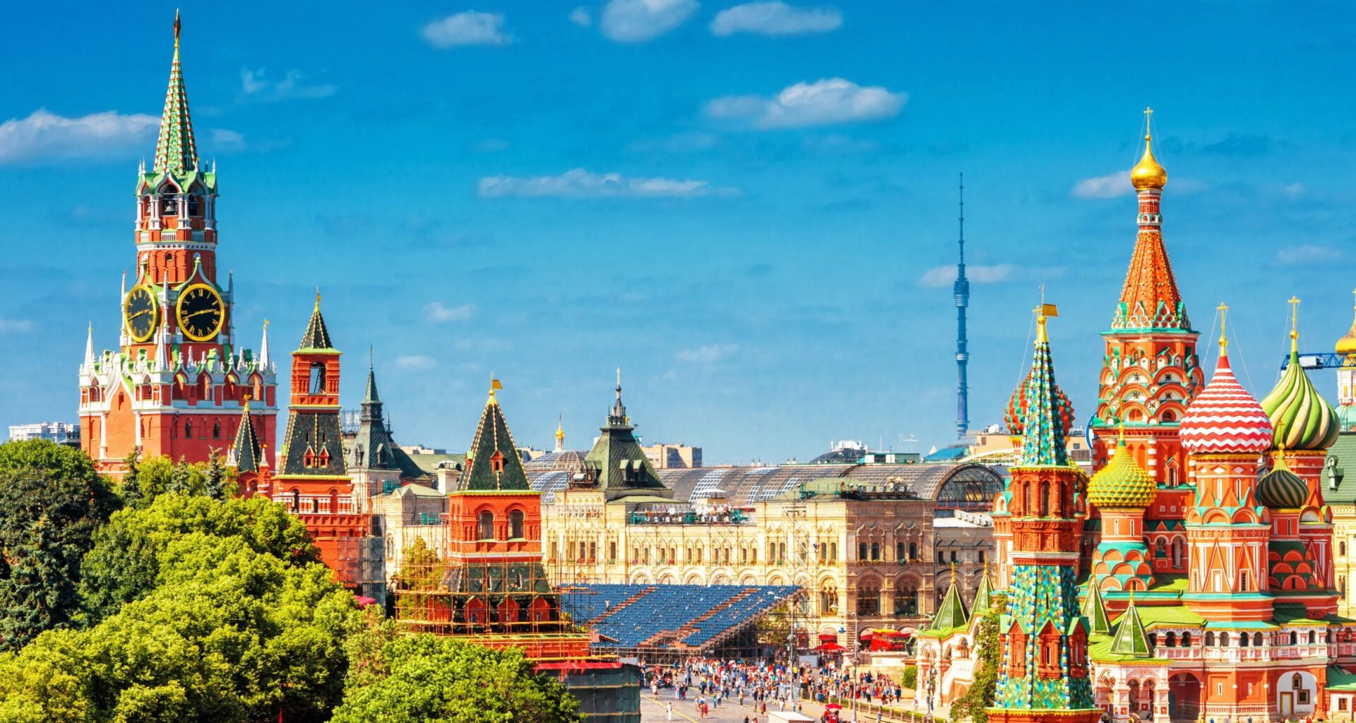 The Moscow landscape with the Kremlin and St. Nicholas Cathedral.