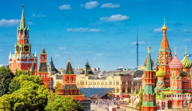 The Moscow landscape with the Kremlin and St. Nicholas Cathedral.