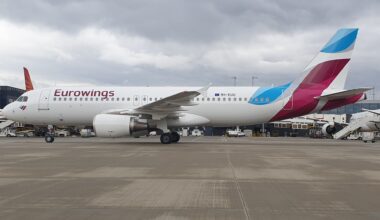 Eurowings Europe Malta Airbus A320-214 9H-EUU Heathrow Airport 6-3-2023.