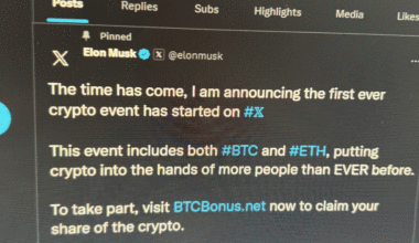 Elon Musk announced a huge give away for Bitcoins, limited time.