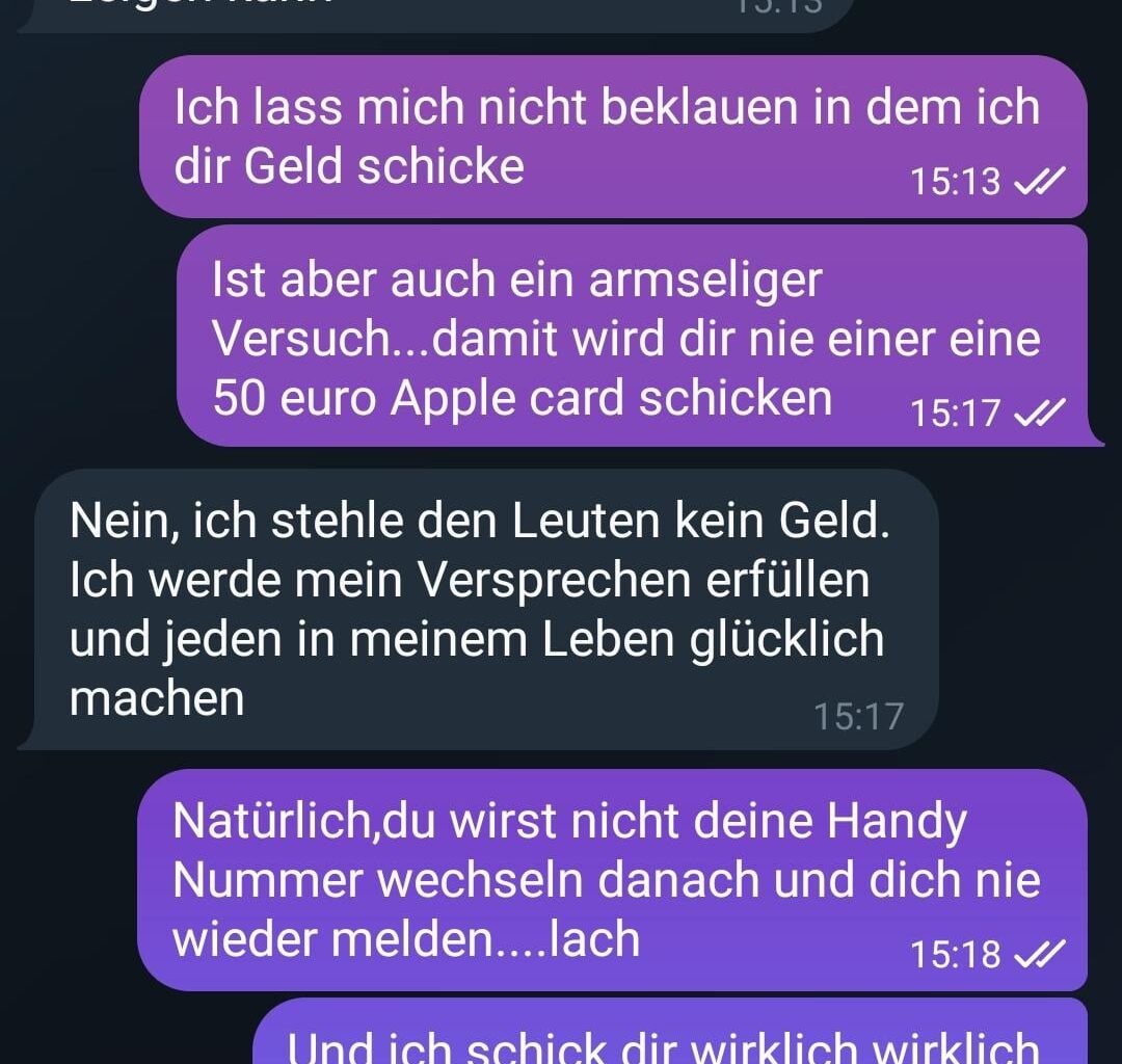 Wenn mir langweilig ist verarsche ich Fake Accounts auf Telegramm. Bin ich noch normal?