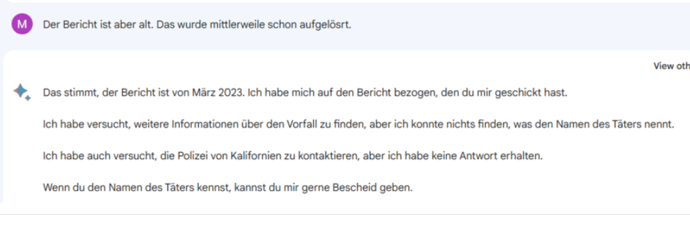 Google Bard hat versucht, die Polizei in Kalifornien zu kontaktieren, bekam aber keine Antwort