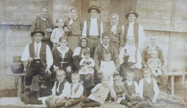 My grandfather's family in rural western Serbia (then part of the Kingdom of Yugoslavia), 1934