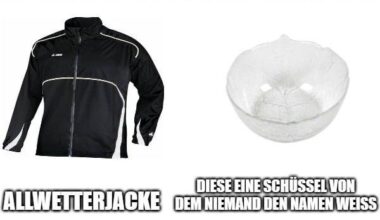 Wird wieder Zeit für die Allwetterjacke. Man weiß ja nie!