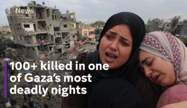 More than 100 Palestinians killed overnight during air strikes according to officials