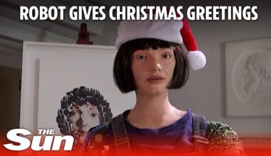 Robot artist Ai-Da gives Christmas greetings