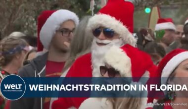 SURFENDE WEIHNACHTSMÄNNER: Santas sammeln in Florida für den guten Zweck | DIE GUTE NACHRICHT