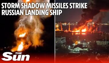 Ukraine’s Storm Shadow missiles strike Russian landing ship sparking massive explosion