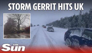 Miles of cars trapped in snow as Storm Gerrit wreaks travel chaos across Britain