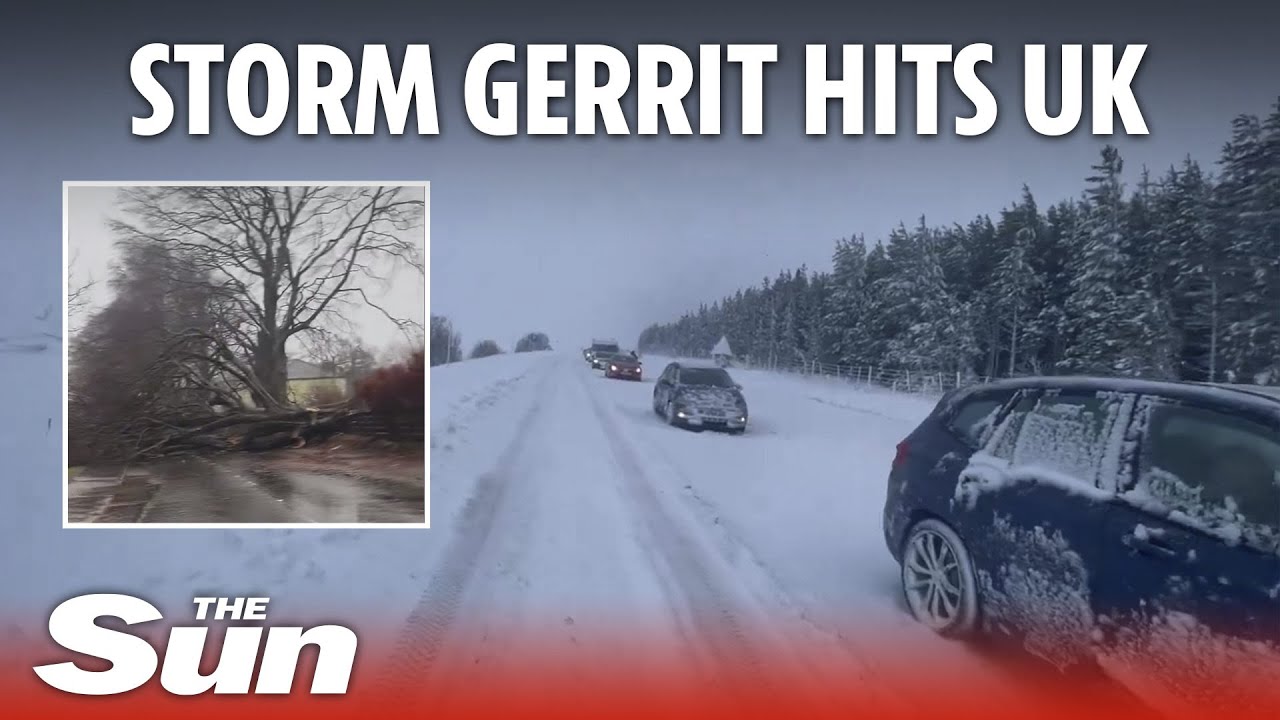 Miles of cars trapped in snow as Storm Gerrit wreaks travel chaos across Britain