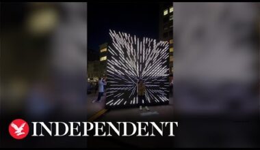 Huge interactive LED touchscreen set up in middle of New York City