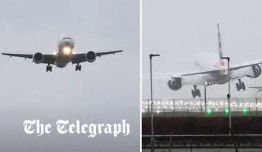 Storm Gerrit: Big Jet TV captures Boeing 777 pulling off 'insane' landing at Heathrow