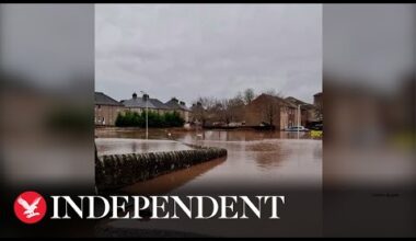 Storm Gerrit: Road in Scottish town left submerged by flooding