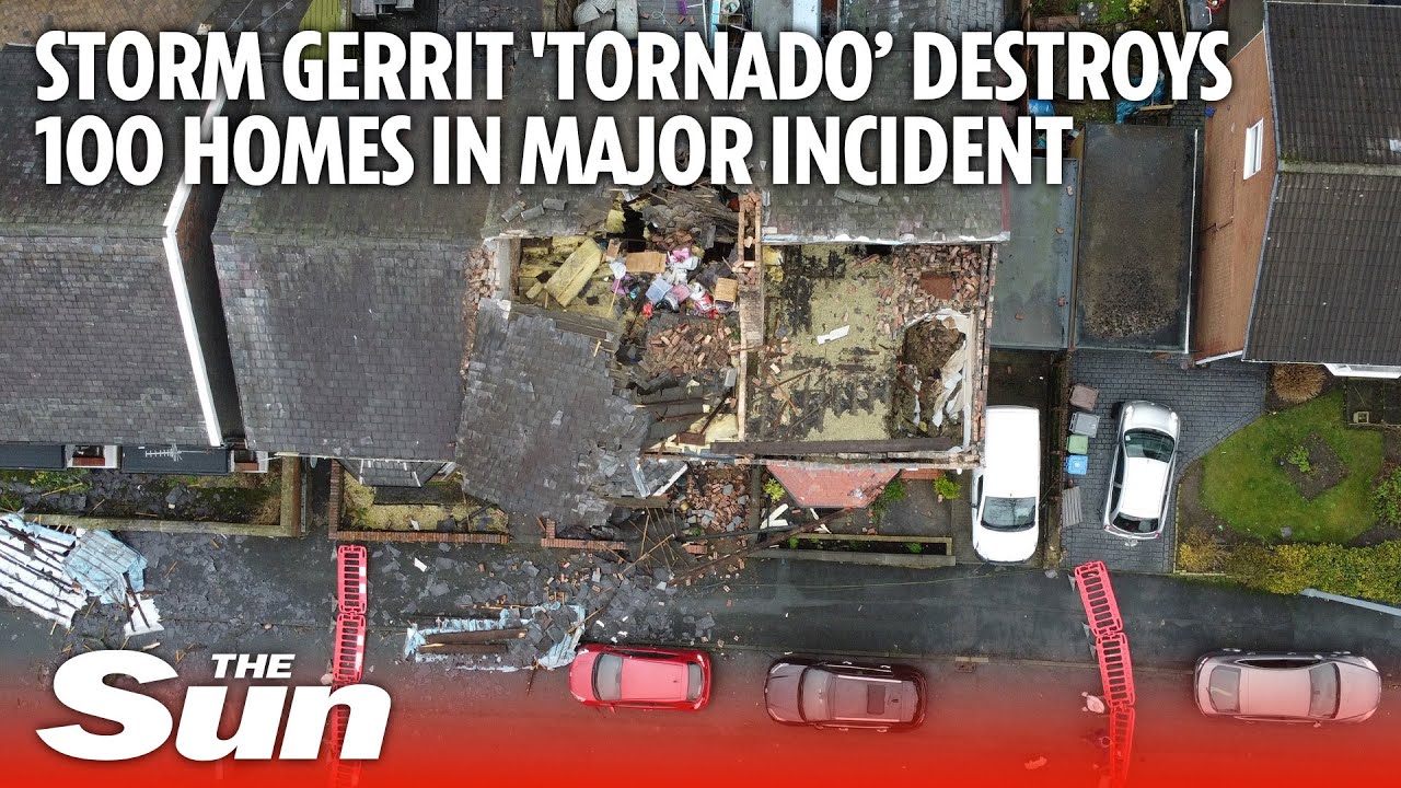 Storm Gerrit 'Tornado’ destroys 100 homes in major incident as 80mph winds triggers evacuations