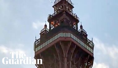 Blackpool Tower 'fire' turns out to be flapping orange fabric