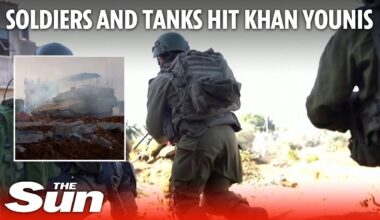 Israeli soldiers and tanks storm Khan Younis Hamas terrorists homes