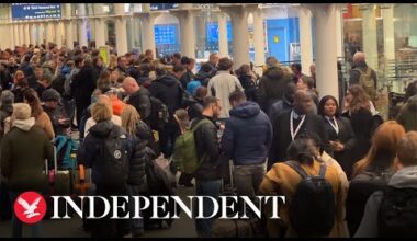 New Year travel chaos at St Pancras as flooding cancels high-speed trains