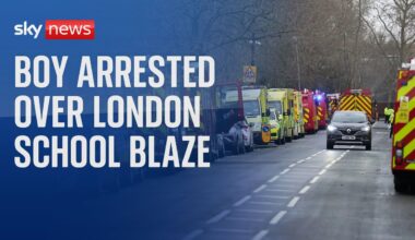 London school fire: 16-year-old arrested 'on suspicion of arson'