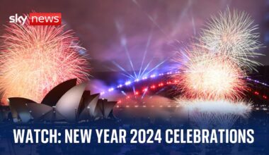 Watch live: New Year celebrations and fireworks as countries around the world welcome 2024