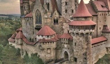 Kreuzenstein castle is located just north of Vienna Austria