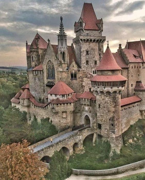 Kreuzenstein castle is located just north of Vienna Austria