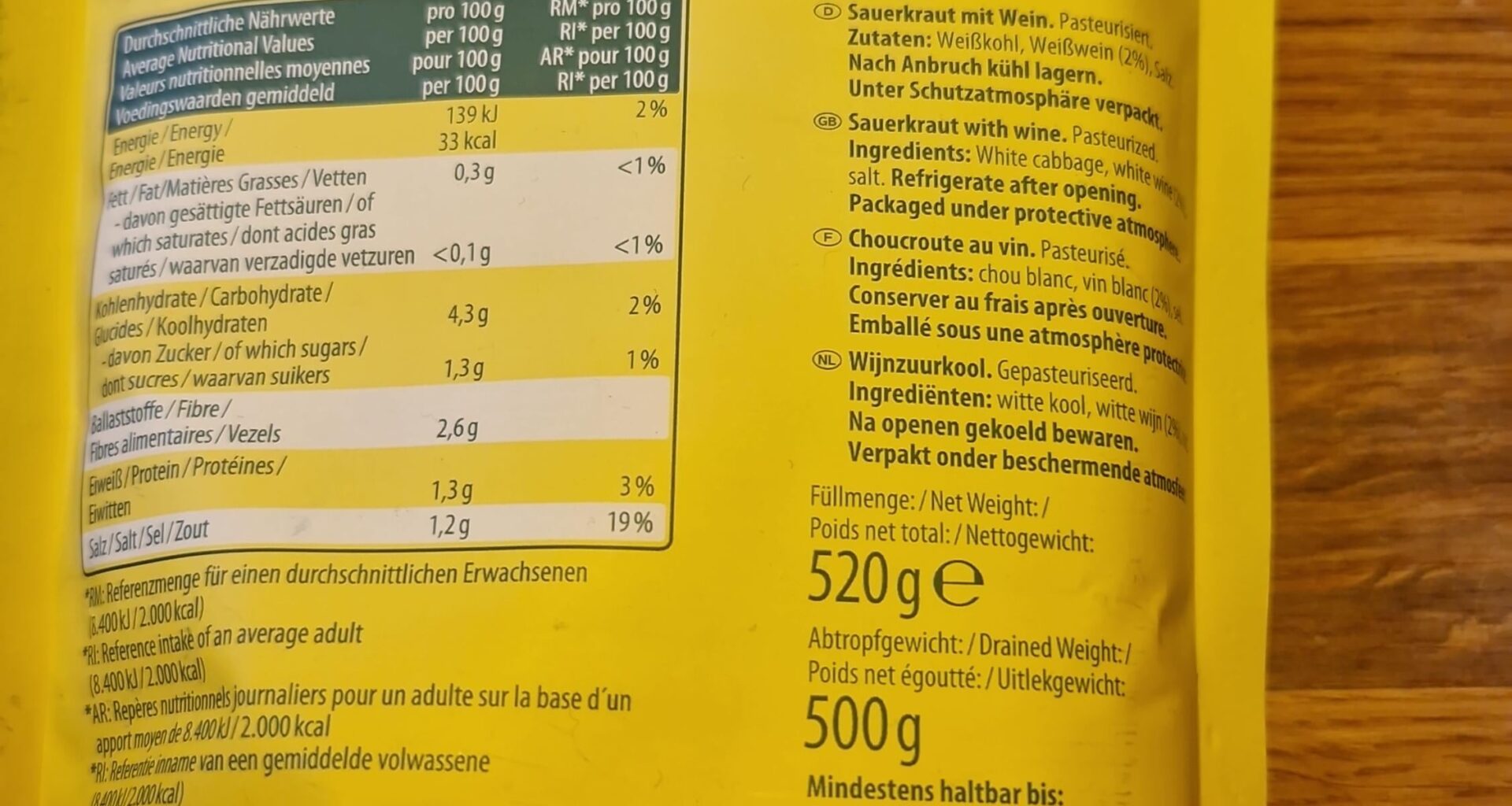 Kann man das nich zubereiten? Pasteurisiertes Sauerkraut