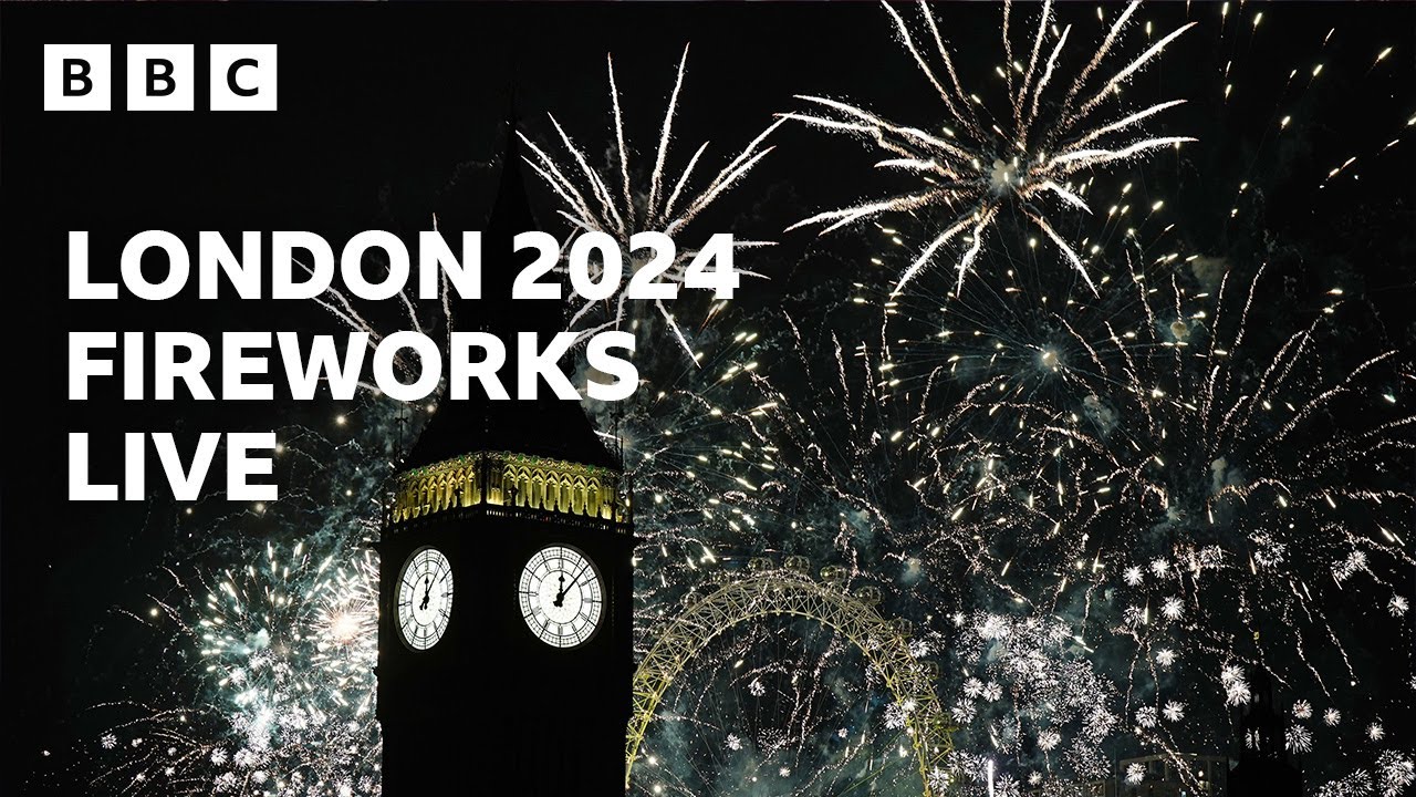 Happy New Year Live! 🎆 London Fireworks 2024 🔴 BBC