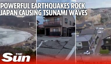 Tsunami waves HIT Japan as it braces for 16ft swells & coasts are evacuated after 7.6 earthquake