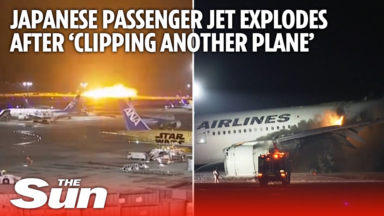 Japanese passenger jet EXPLODES after ‘clipping another plane’