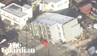 Aerial footage shows destruction in Japan after earthquake