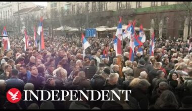 Watch again: Thousands protest in Belgrade over Serbian election result