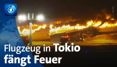 Japanische Linienmaschine geht nach Kollision auf Tokioter Flughafen in Flammen auf