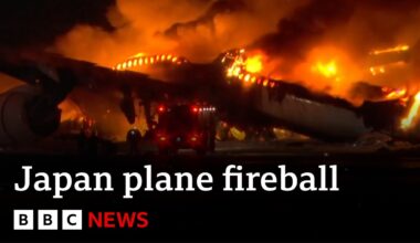 Japan Airlines fireball: passenger videos record their miracle escape | BBC News