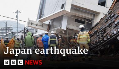 Japan earthquake: Death toll climbs to 64 as rescuers race to survivors | BBC News