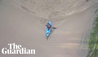 Aerial footage captures dramatic flooding in Loughborough as Storm Henk wreaks havoc