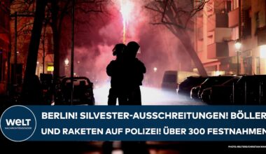 BERLIN: Silvester-Ausschreitungen! Polizei mit Böllern und Raketen beschossen - über 300 Festnahmen