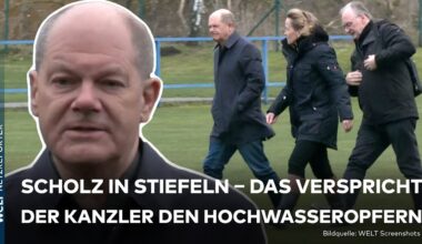 HOCHWASSER IN DEUTSCHLAND: Olaf Scholz mit Gummistiefeln in Sachsen-Anhalt – Buhrufe von Anwohnern