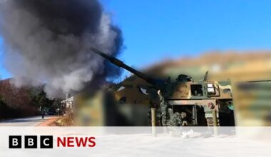 North Korea fires artillery shells towards South's border island | BBC News