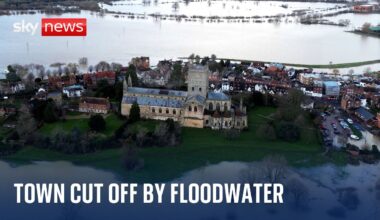 Town cut off as Britain is battered by more heavy rain