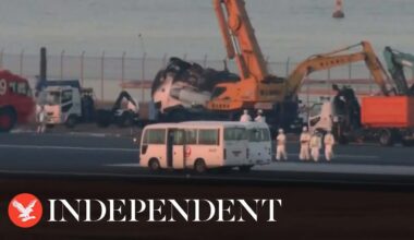 Japan Airlines wreckage continues to be removed from runway