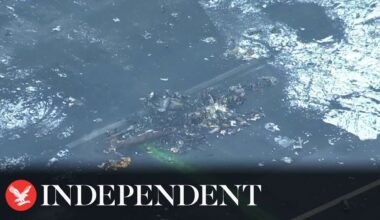 Aerial footage of Japan aircraft wreckage reveals extent of deadly plane fire