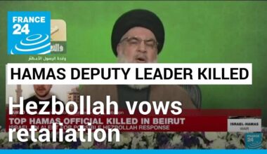 Hezbollah vows retaliation over Israeli killing of Hamas deputy • FRANCE 24 English