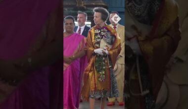 Princess Anne visits temple and feeds cattle on Sri Lankan tour