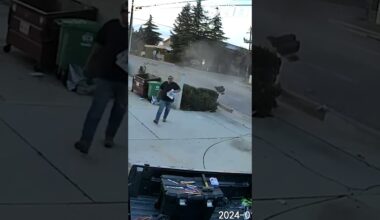 Just in time! Man checking mailbox dodges out of control car