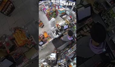 Police Officer walks in on store robbery by coincidence