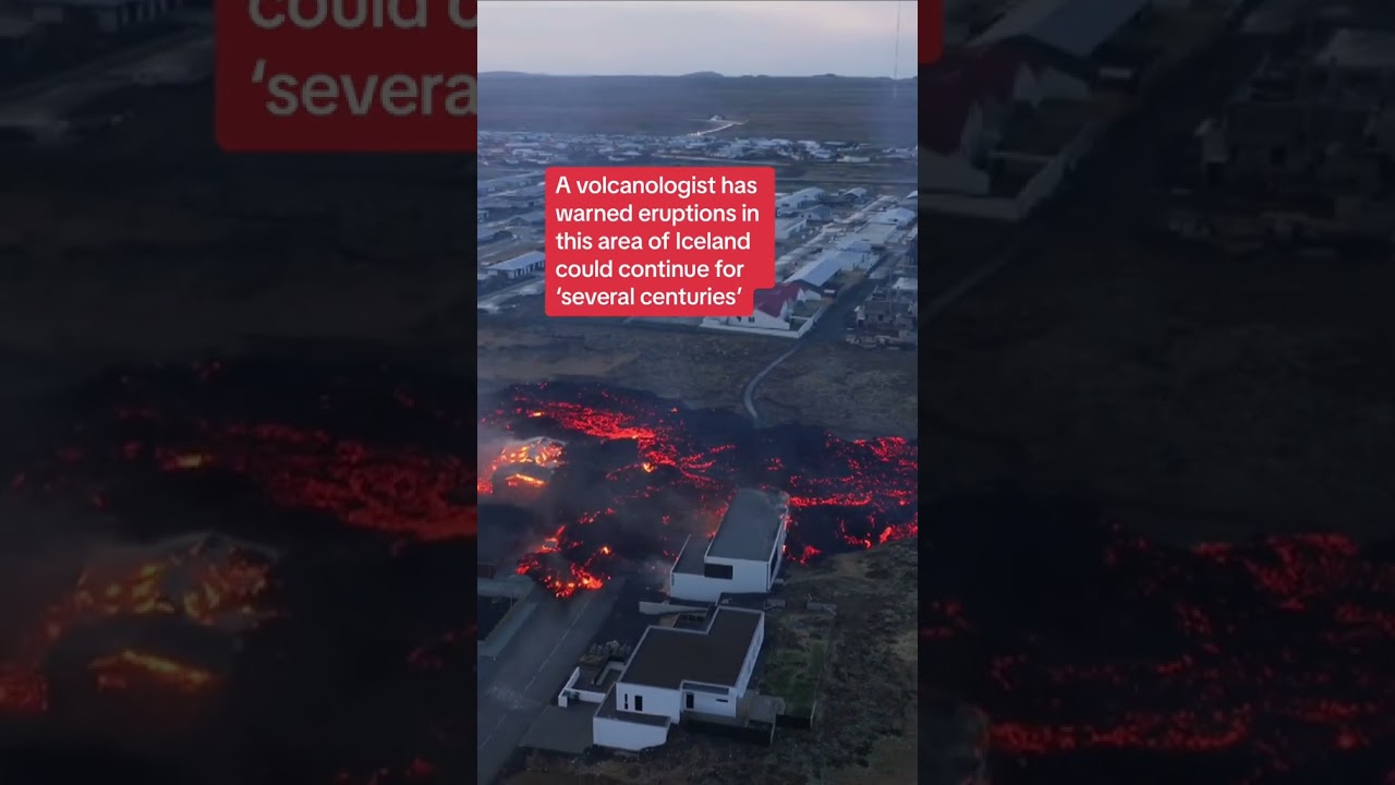 Drone footage shows scale of volcanic eruption